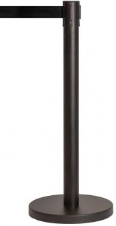 Стойка ограждения с вытяжной лентой (черная), 5 м., сталь окрашенная в Самаре - картинка, изображение, фото