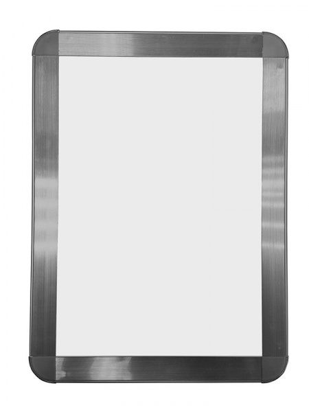 Рамка Клик ПК-25  с дек. уголком А4, серебро матовое анодир. в Самаре - картинка, изображение, фото